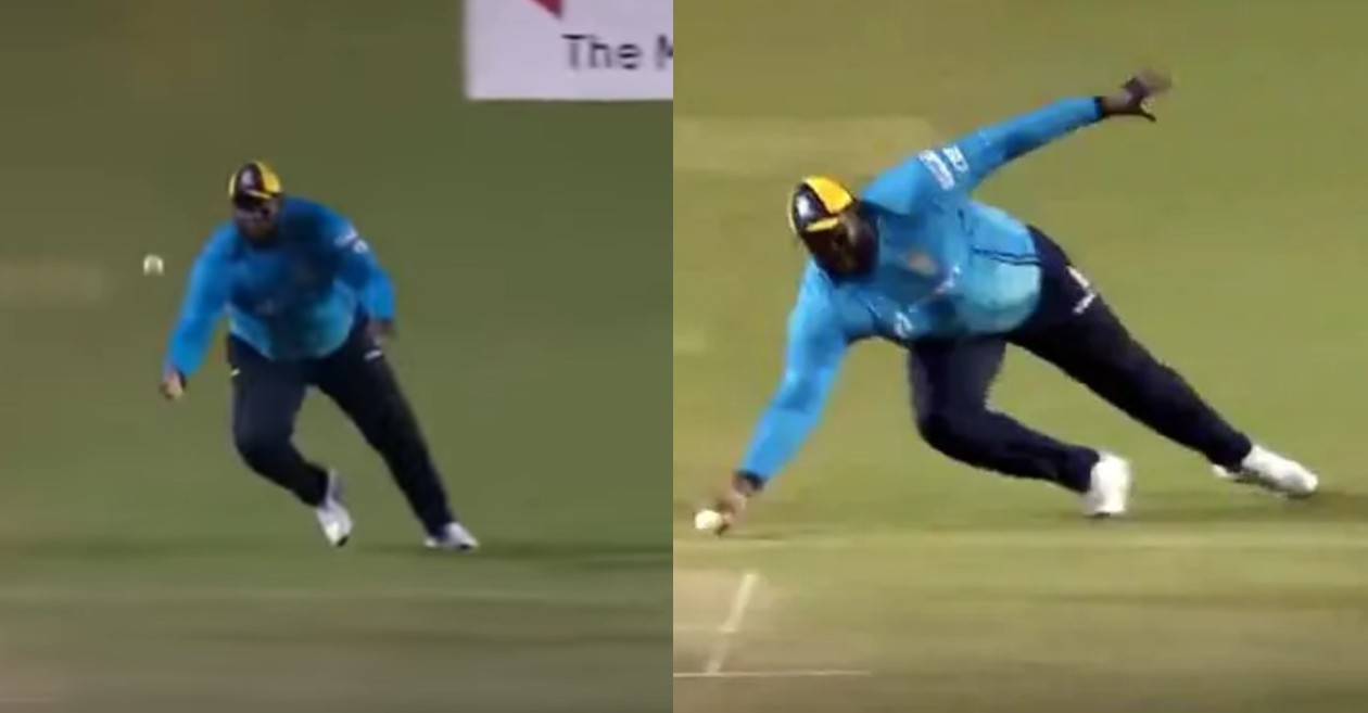 CPL 2020 – WATCH: Rahkeem Cornwall grabs a one-handed blinder in the semi-final clash against Warriors
