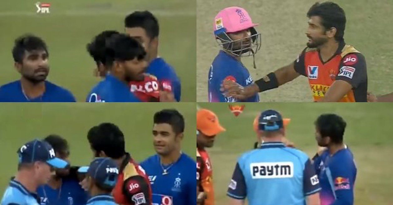 IPL 2020: WATCH – Rahul Tewatia and Khaleel Ahmed get involved in a heated argument before umpires intervene