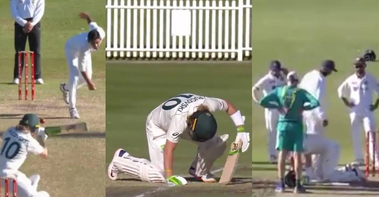 WATCH: Australian star Will Pucovski struck on the helmet by Kartik Tyagi’s pinpoint bouncer