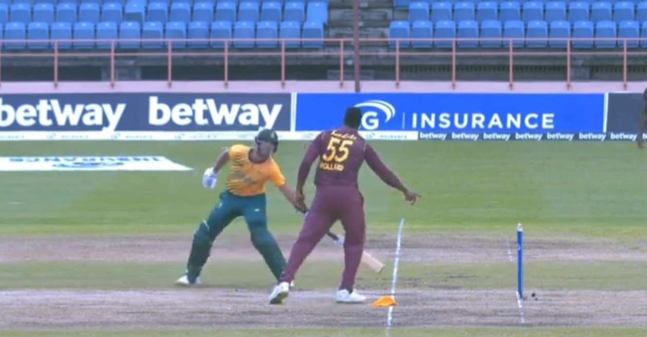 WATCH: Kieron Pollard gives Aiden Markram a ‘Mankad’ warning for stepping out of his crease