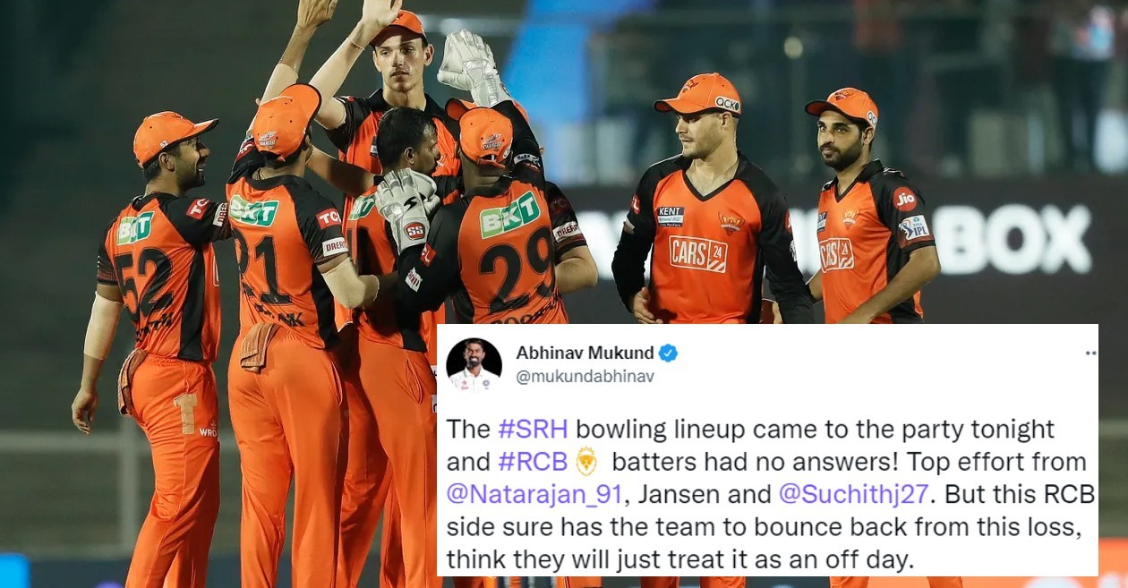 Twitter reactions: Clinical SRH steamroll RCB to bag their fifth consecutive win at IPL 2022