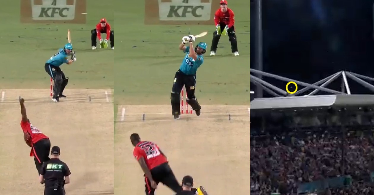 BBL 12: WATCH- Ross Whiteley’s massive six off Andre Russell during Brisbane Heat vs Melbourne Renegades clash