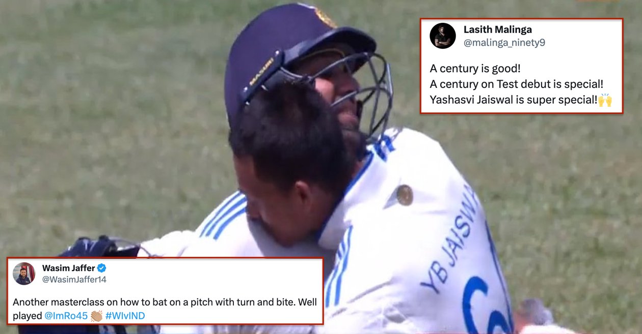 Twitter reactions: Centurions Yashasvi Jaiswal, Rohit Sharma put India on driving seat in Dominica Test