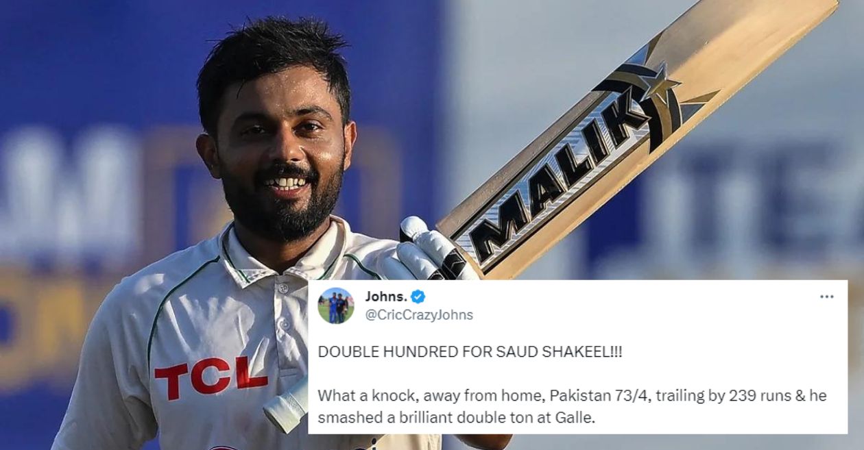 Twitter reactions: Saud Shakeel’s magnificent double ton puts Pakistan in control on Day 3 of Galle Test