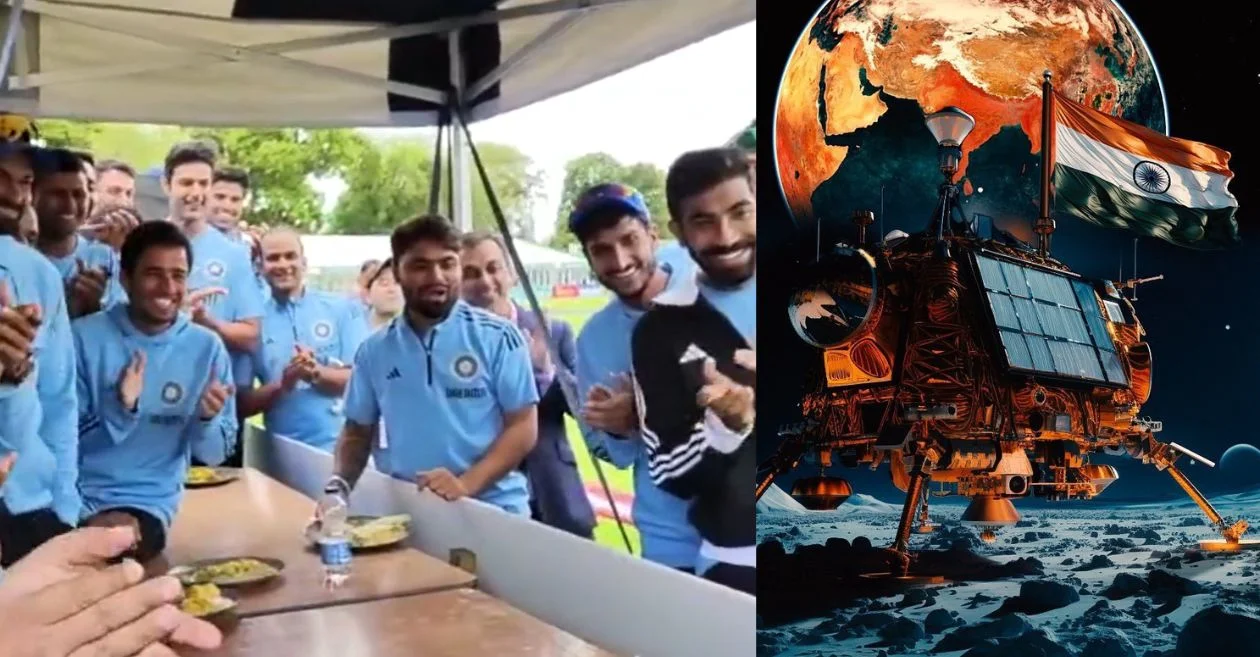 WATCH: Team India cheers as Chandrayaan-3 achieves historic moon landing; Rohit Sharma, Virat Kohli laud ISRO