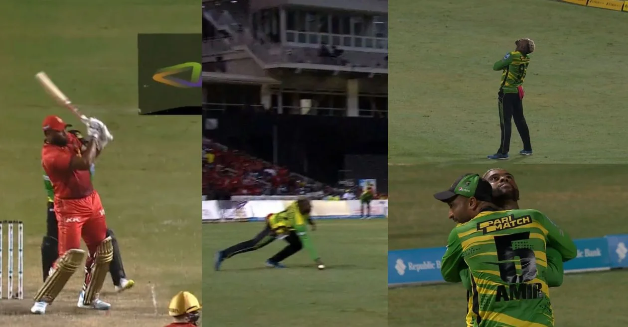 WATCH: Fabian Allen’s skyward celebration after a stunning catch to dismiss Kieron Pollard in CPL 2023
