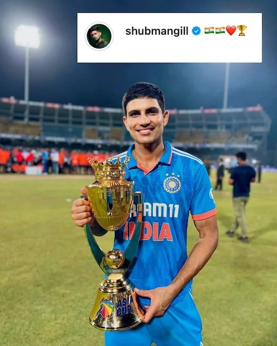 Shubman Gill Instagram post