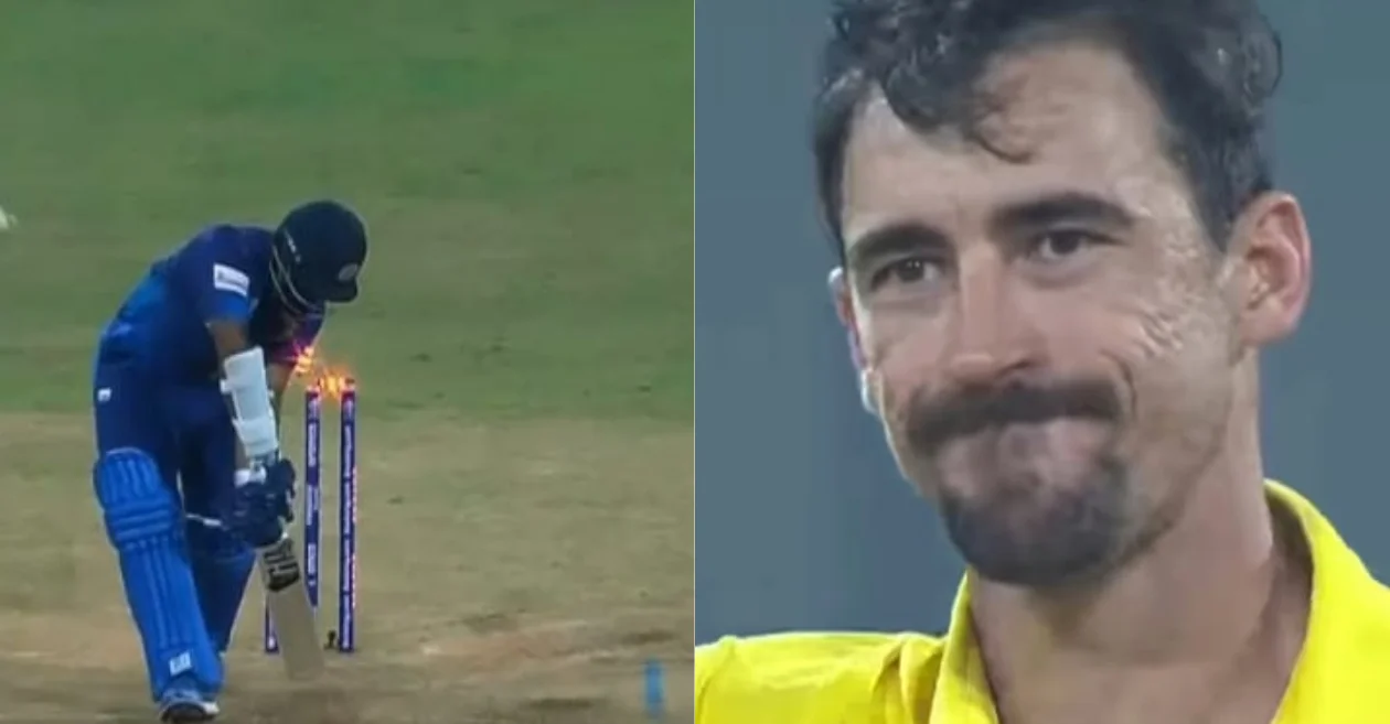 World Cup 2023, AUS vs SL [WATCH]: Mitchell Starc’s breathtaking yorker sends Lahiru Kumara packing