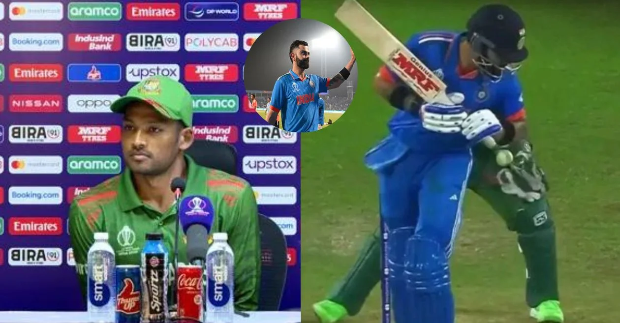 World Cup 2023: Najmul Hossain Shanto shares his take on Virat Kohli’s wide ball controversy during IND vs BAN match