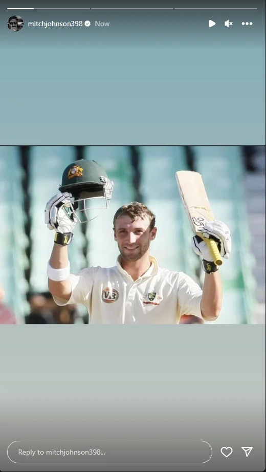 Mitchell Johnson's Instagram story