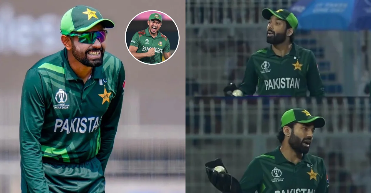 WATCH: Mohammad Rizwan hilariously asks Taskin Ahmed if he edged the ball during Pakistan vs Bangladesh clash – CWC 2023