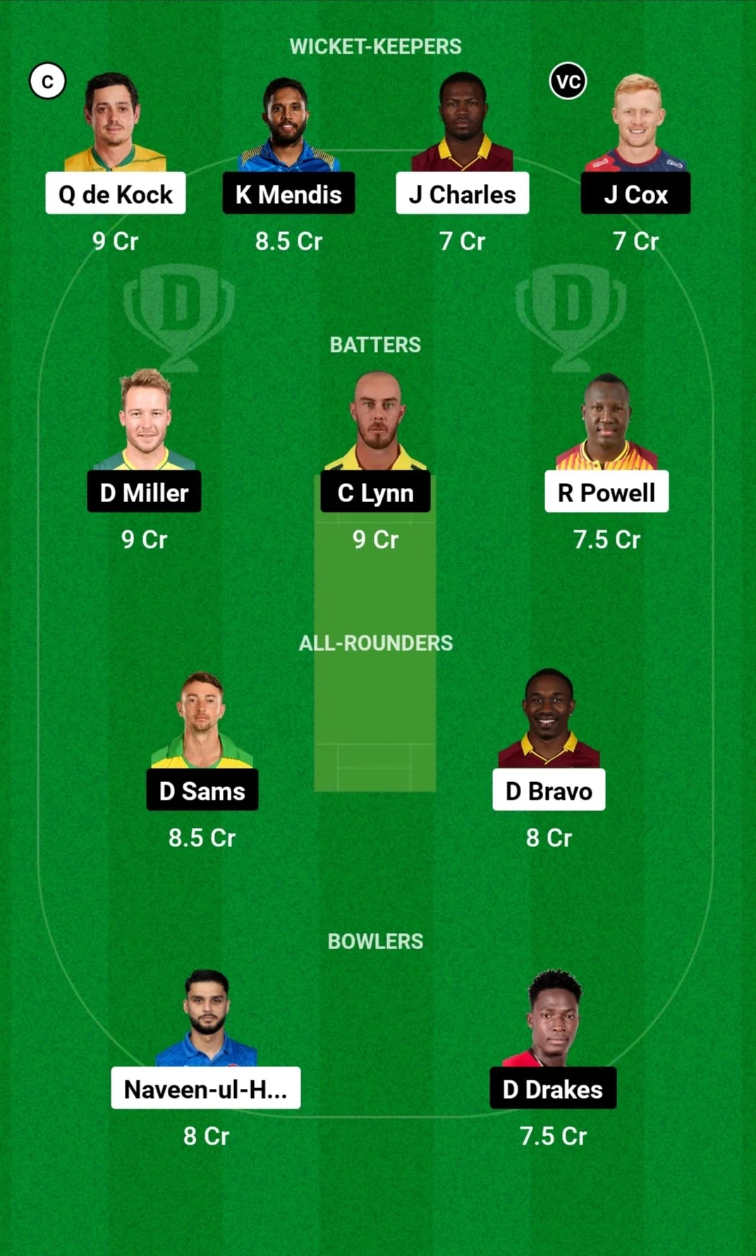 DB vs BT Dream11 Team