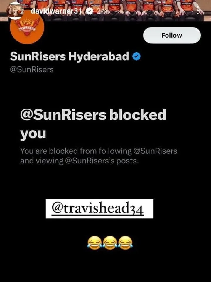 David Warner's Instagram story
