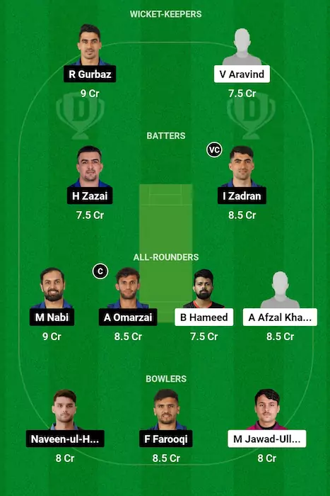 UAE vs AFG Dream11 Team for today's match - Dec 31, 2023