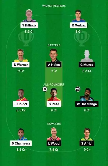 DUB vs VIP Dream11 Team for today's match