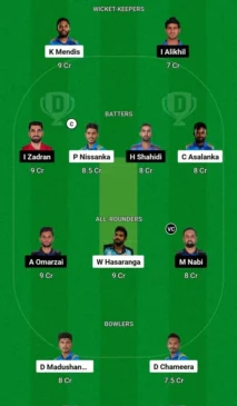 SL vs AFG Dream11 Team