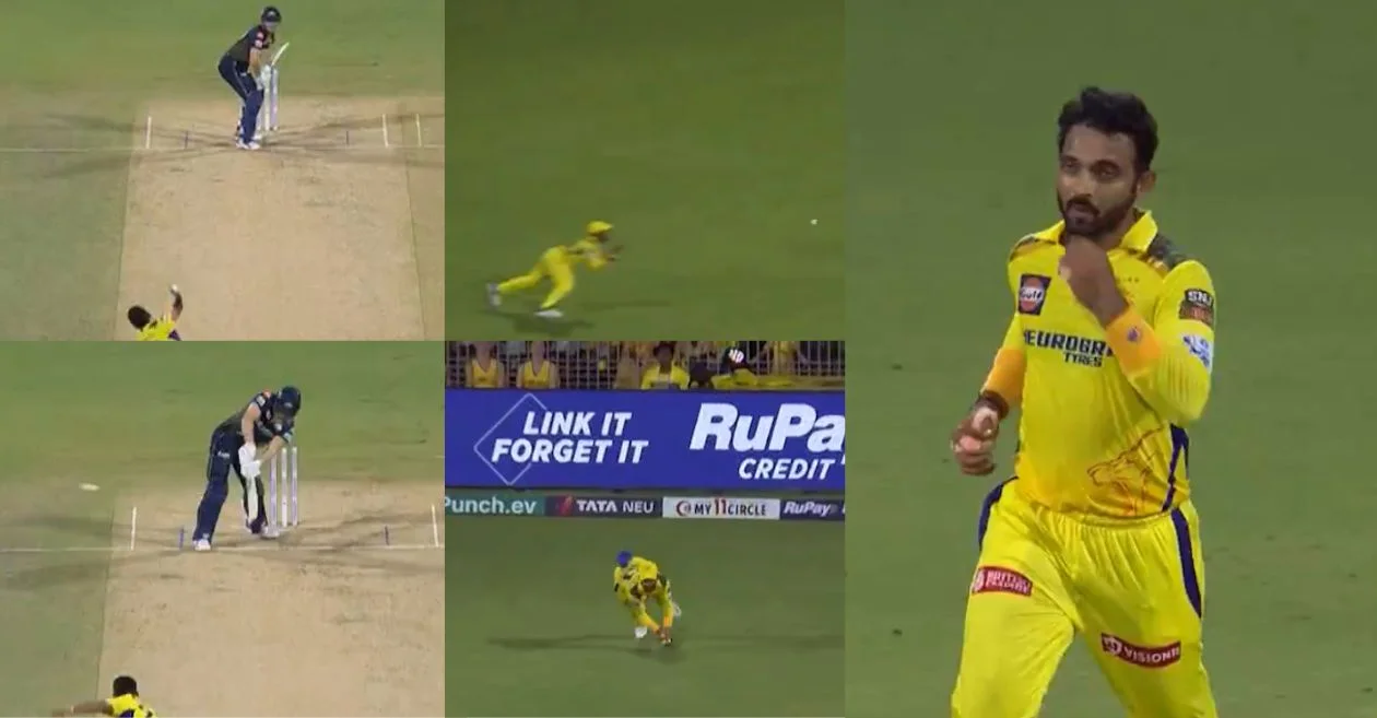 IPL 2024 [WATCH]: Ajinkya Rahane pulls off an exceptional diving catch to dismiss David Miller during CSK vs GT clash