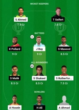 QUE vs KAR, Dream11 Team