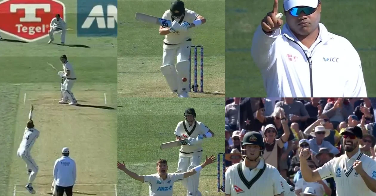 NZ vs AUS [WATCH]: Steve Smith’s brain fade moment against New Zealand debutant Ben Sears