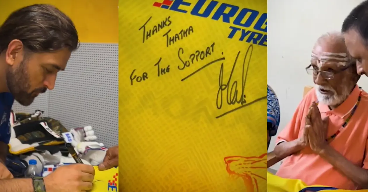 IPL 2024 [WATCH]: CSK hero MS Dhoni delights 103-year-old superfan with personalized signed jersey