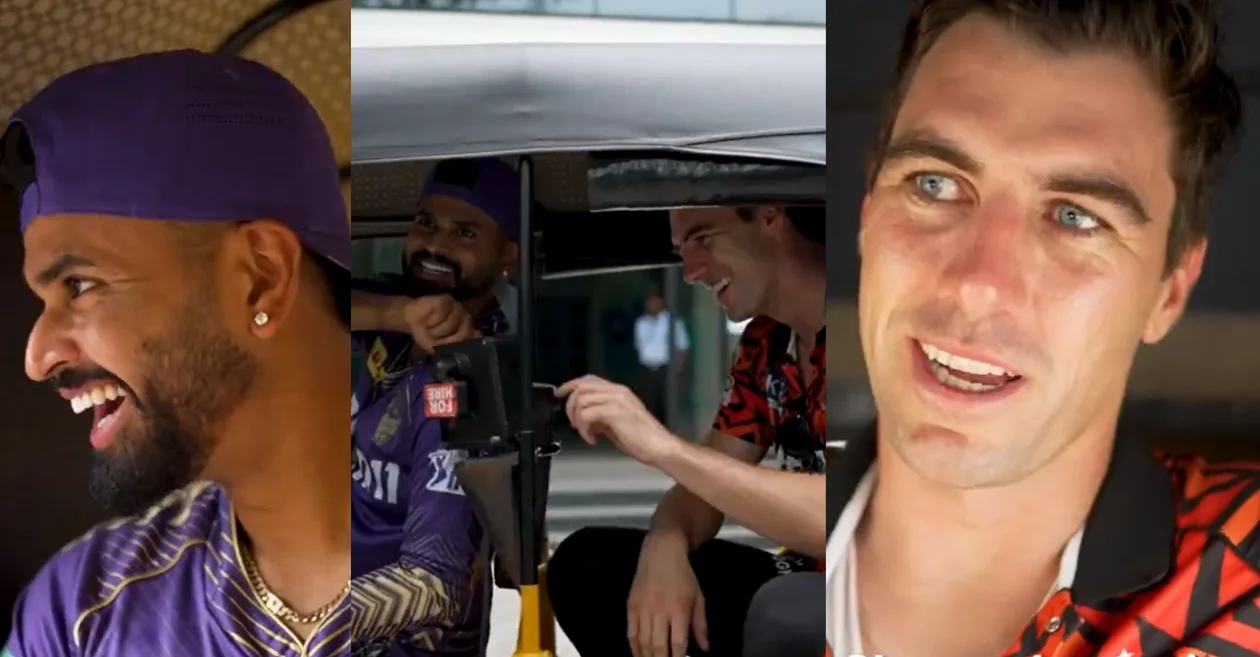 WATCH: Shreyas Iyer and Pat Cummins engage in a funny banter during auto rickshaw ride ahead of IPL 2024 final