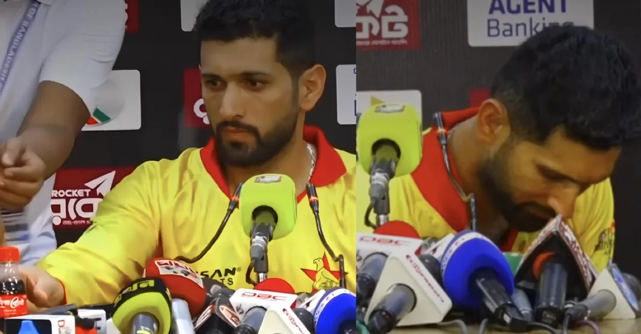 BAN vs ZIM [WATCH]: Sikandar Raza does a Cristiano Ronaldo, removes Coca Cola bottles from the table