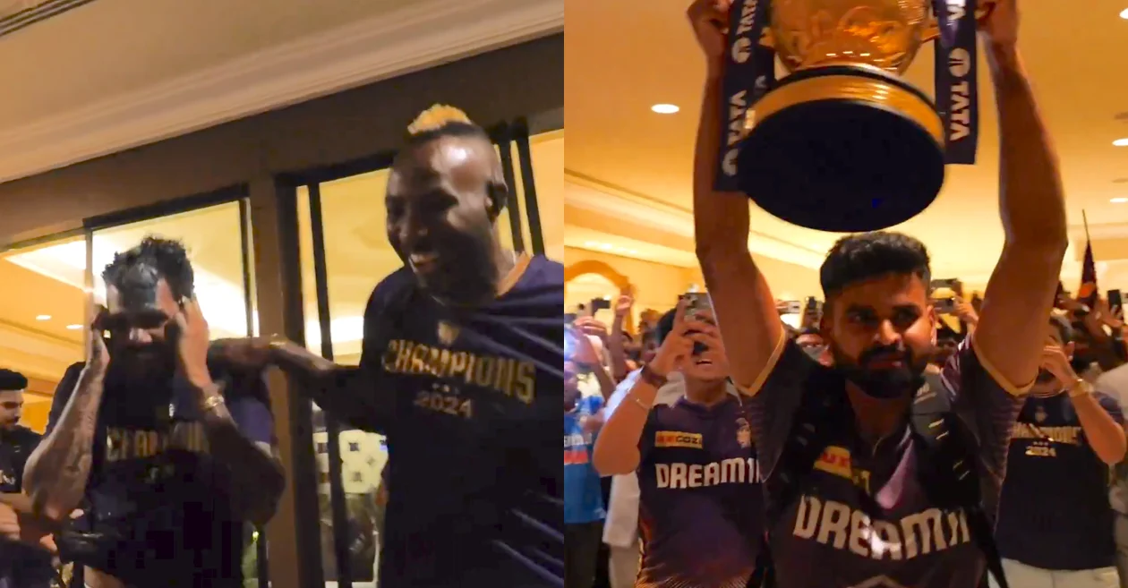 IPL 2024: Videos of Shreyas Iyer and Sunil Narine’s special celebration with KKR teammates go viral