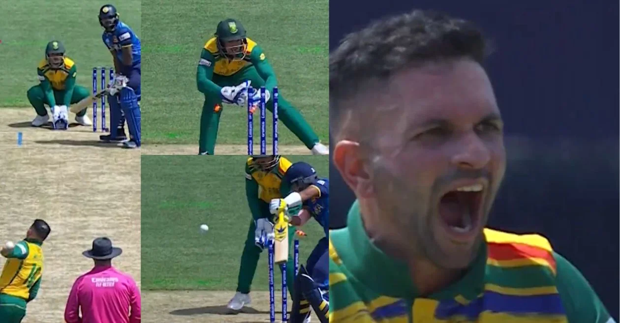 T20 World Cup 2024 [WATCH]: Keshav Maharaj dismisses Wanindu Hasaranga, Sadeera Samarawickrama in consecutive balls during SL vs SA clash