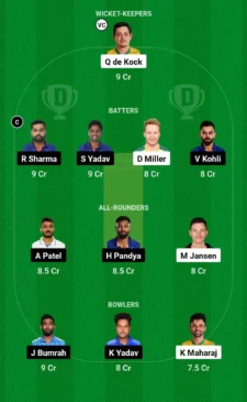 SA vs IND Dream11 Team