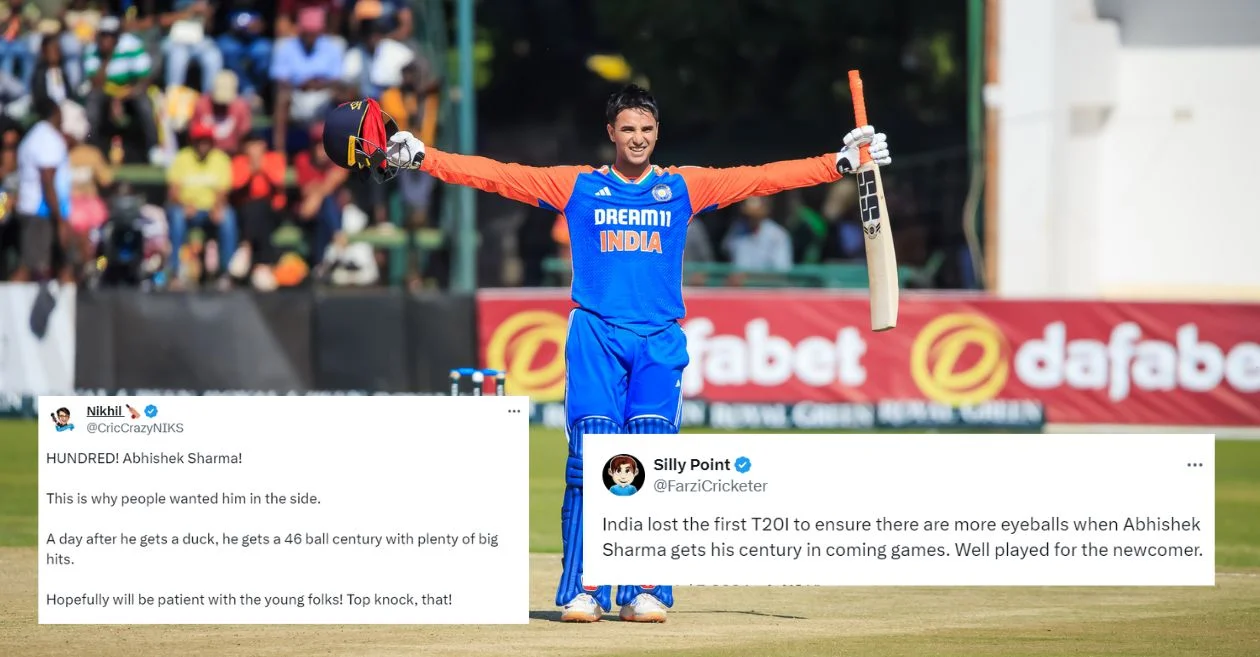 Fans erupt as Abhishek Sharma becomes first Indian to smash T20I century against Zimbabwe