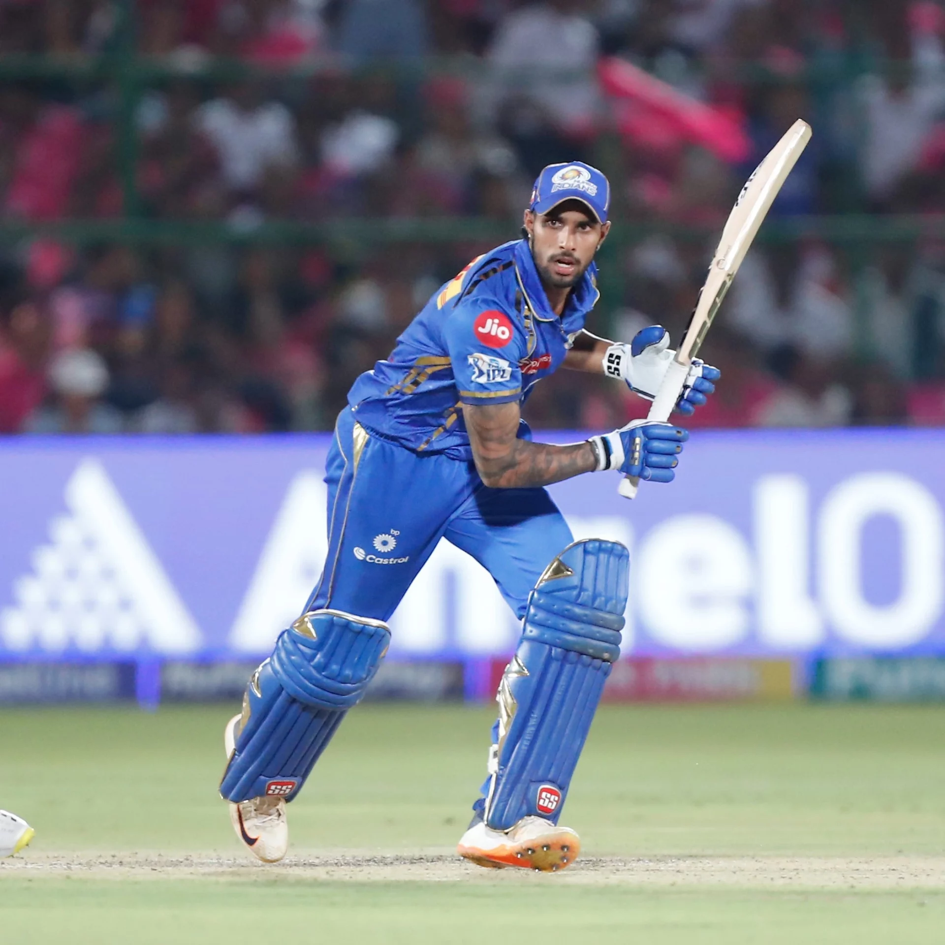 Tilak Varma playing for Mumbai Indians 