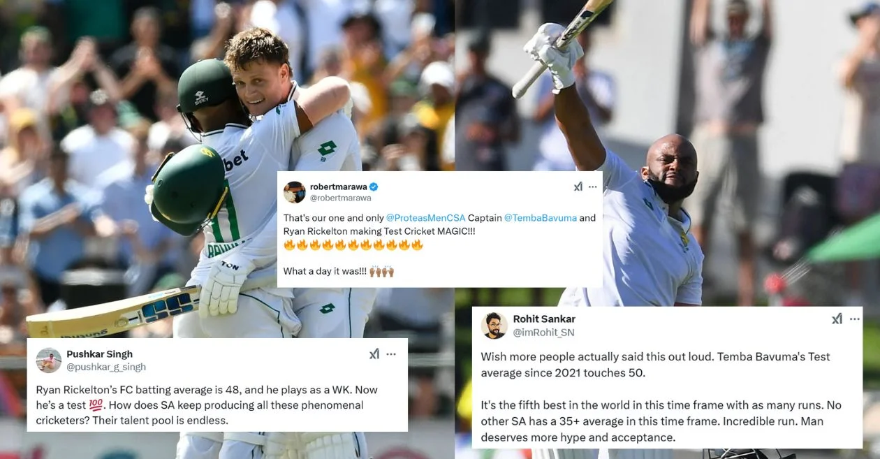 Twitter reactions: South Africa gains the upper hand as Ryan Rickelton and Temba Bavuma excel against Pakistan on Day 1 of 2nd Test