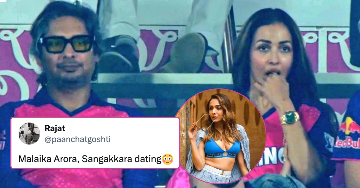 ‘Are they dating?’: Fans react after spotting Bollywood diva Malaika Arora besides Kumar Sangakkara in RR’s dugout – IPL 2025