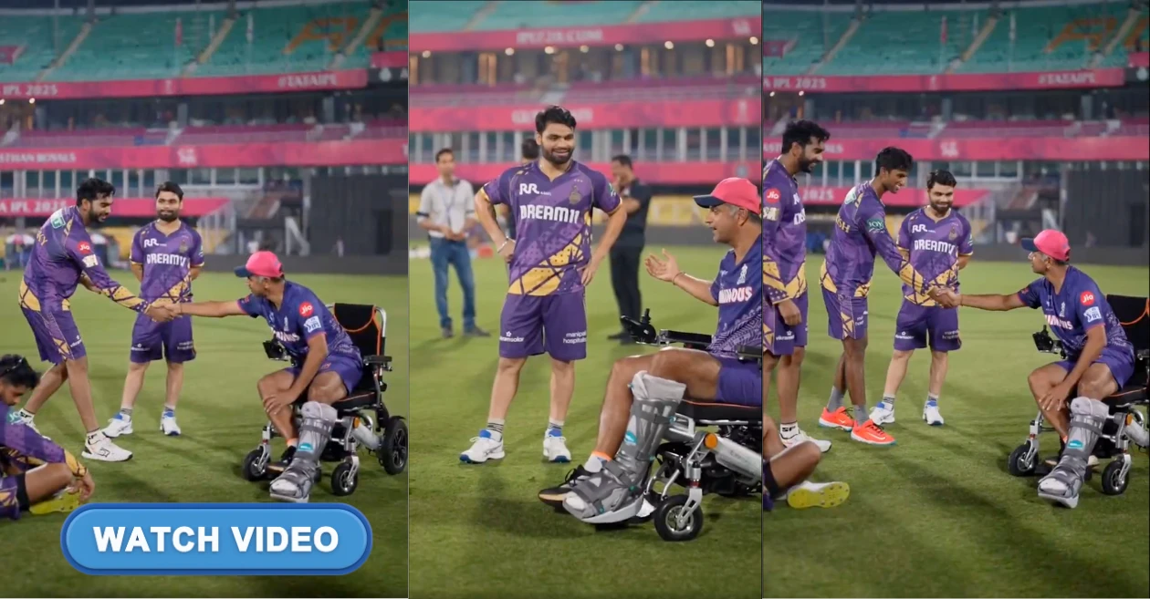 IPL 2025: Reason behind Rahul Dravid being in a wheelchair – WATCH video