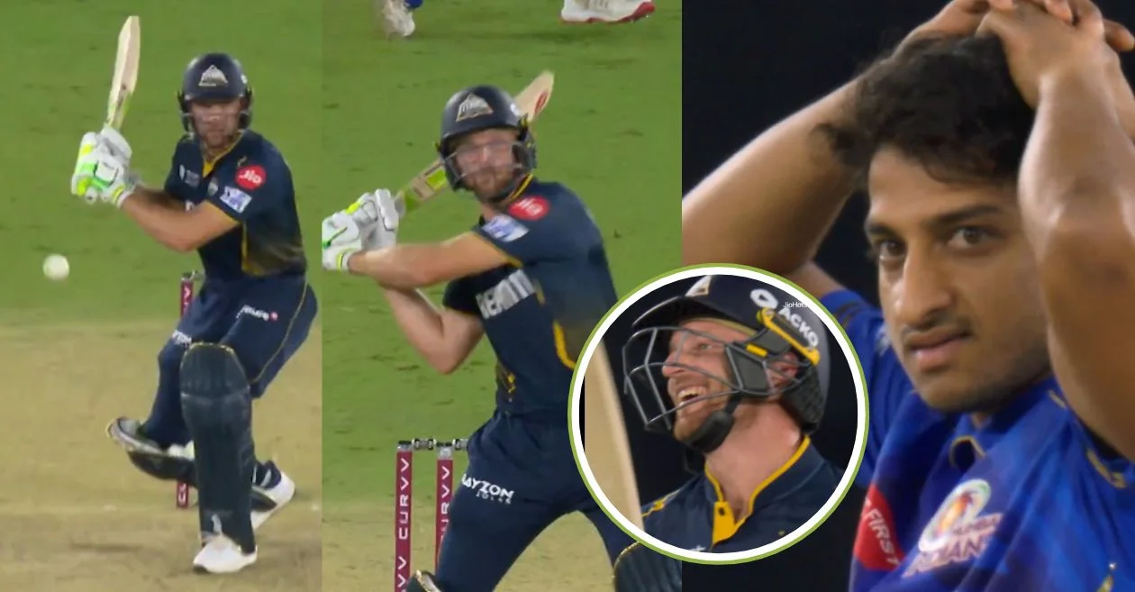 IPL 2025 [WATCH]: Jos Buttler unleashes a baseball-style shot for a boundary during GT vs MI clash