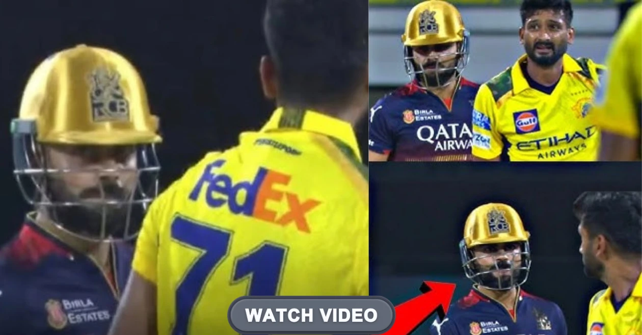 WATCH: Khaleel Ahmed and Virat Kohli engage in an intense stare-down contest during CSK vs RCB 2025 IPL match