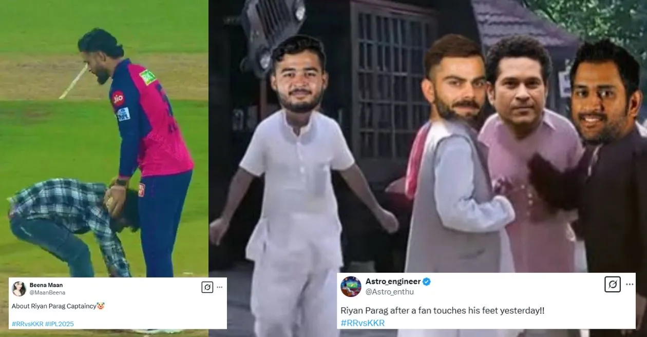 Netizens comes up with creative memes as fan invades pitch to meet Riyan Parag’s during RR vs KKR game in IPL 2025