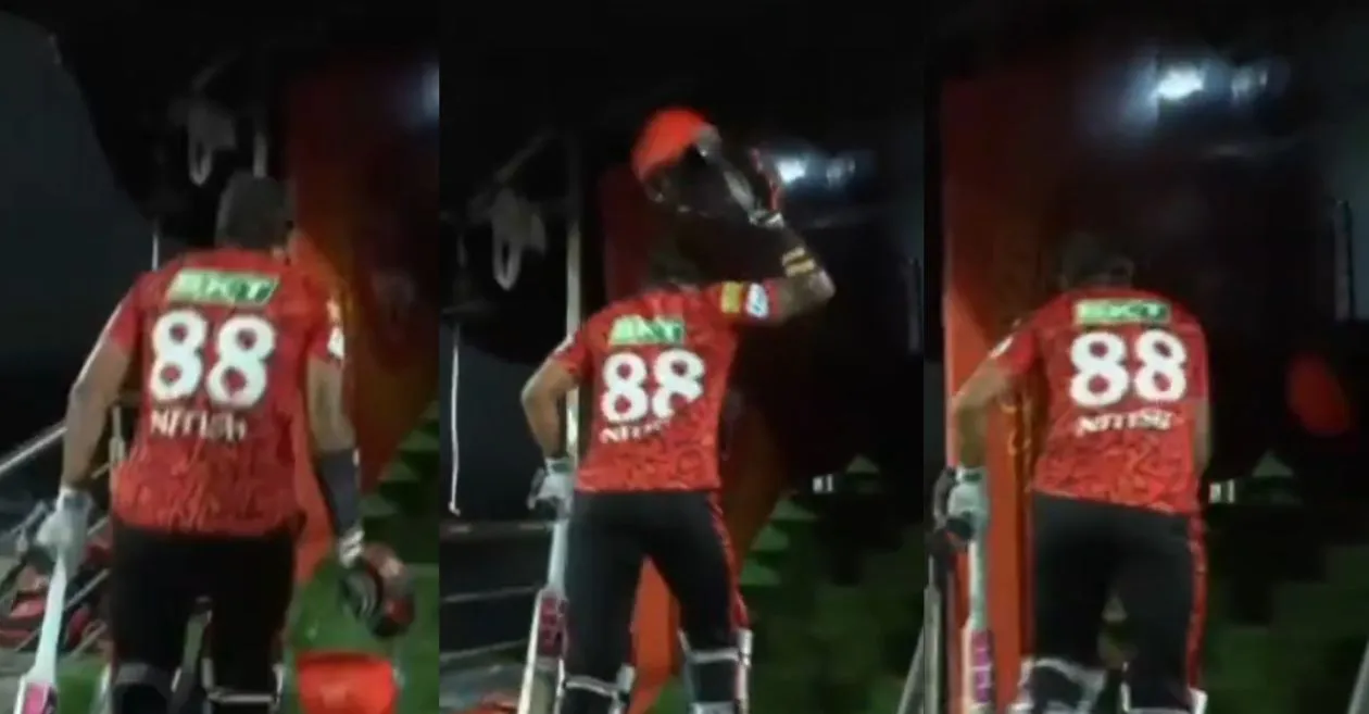 IPL 2025 [WATCH]: Nitish Kumar Reddy loses cool and smashes helmet following his dismal during SRH vs LSG