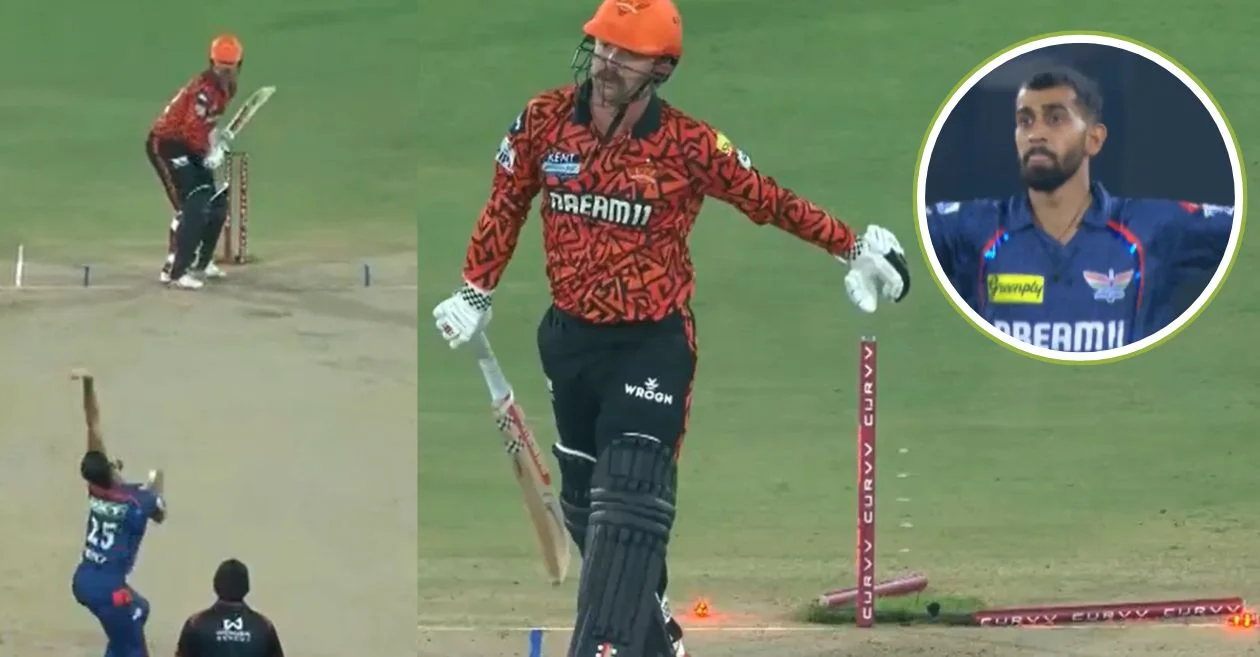 SRH vs LSG [WATCH]: Prince Yadav cleans up Travis Head with a dream delivery to pick his maiden IPL wicket