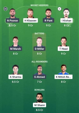 SRH vs LSG Dream11 March 27, 0200 pm GMT
