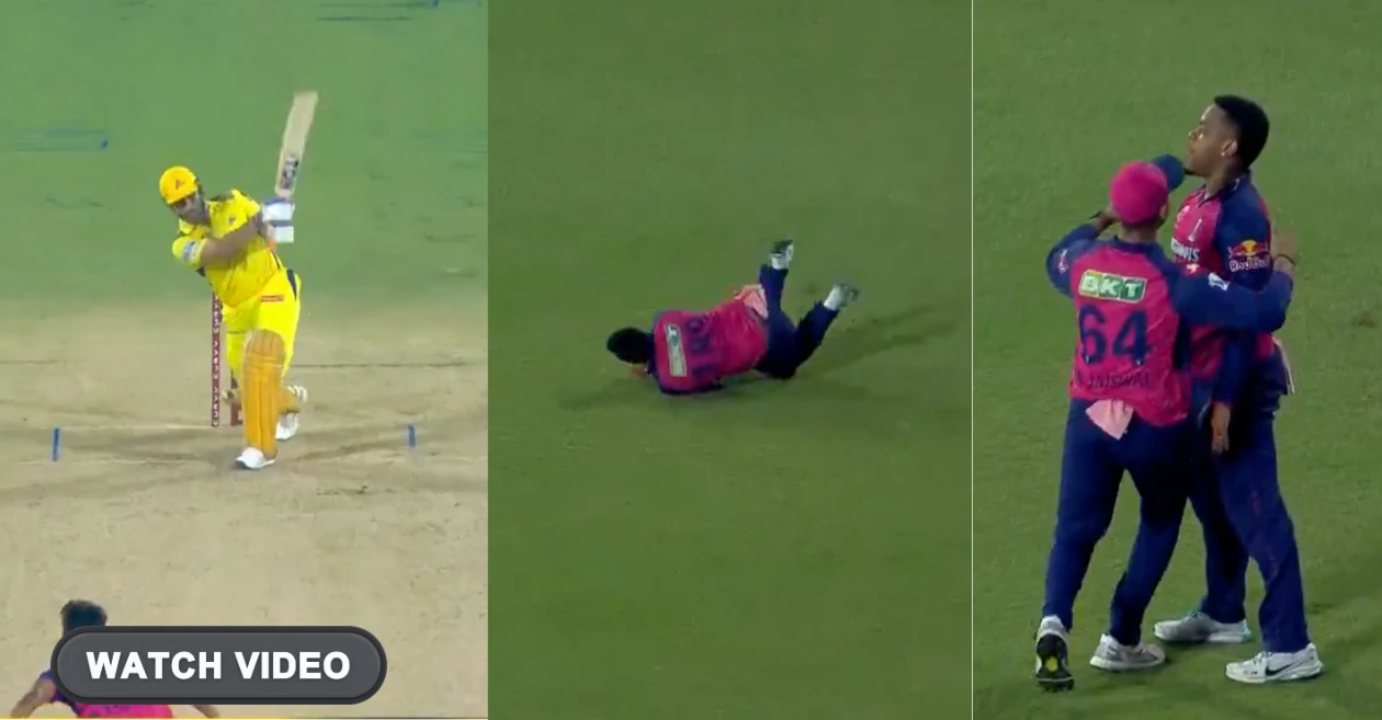 IPL 2025 [WATCH]: Shimron Hetmyer grabs a match-changing catch of MS Dhoni, denies CSK a thrilling win over RR