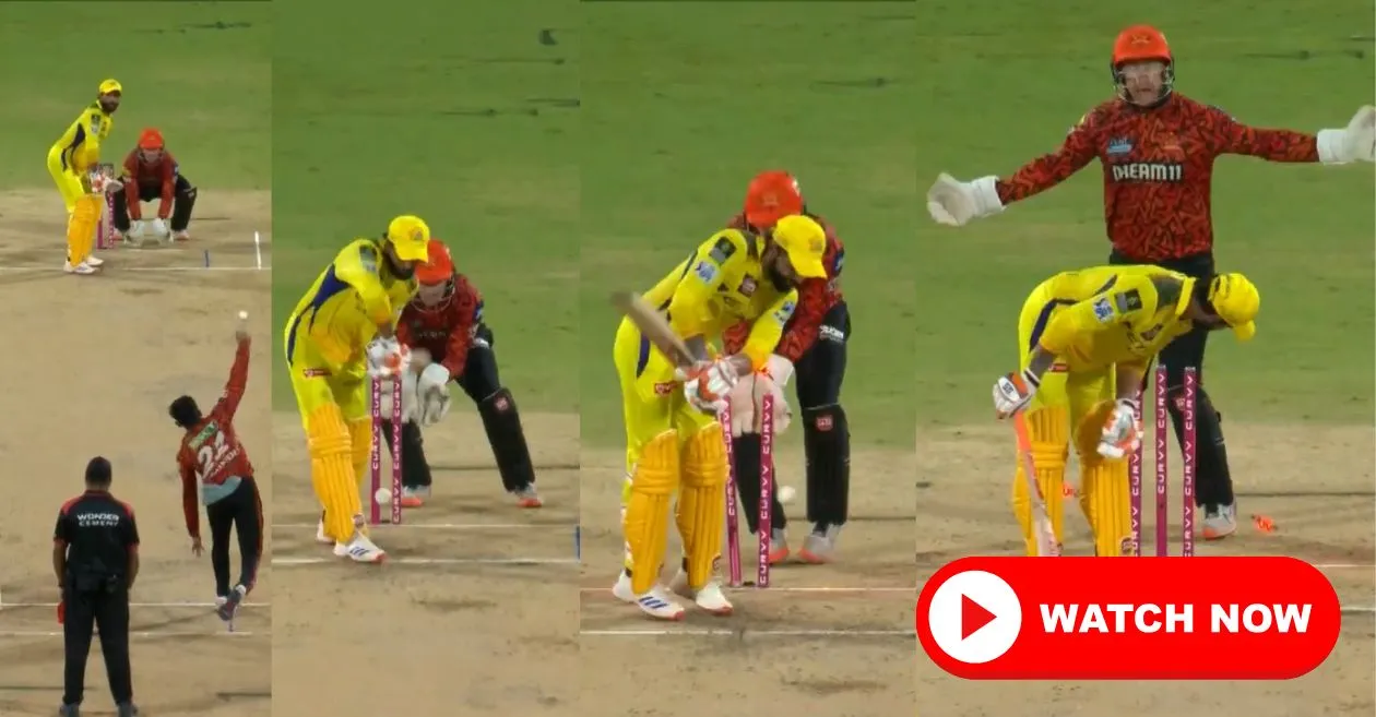 WATCH: Kamindu Mendis shatters Ravindra Jadeja’s stumps with a beauty in CSK vs SRH clash at IPL 2025