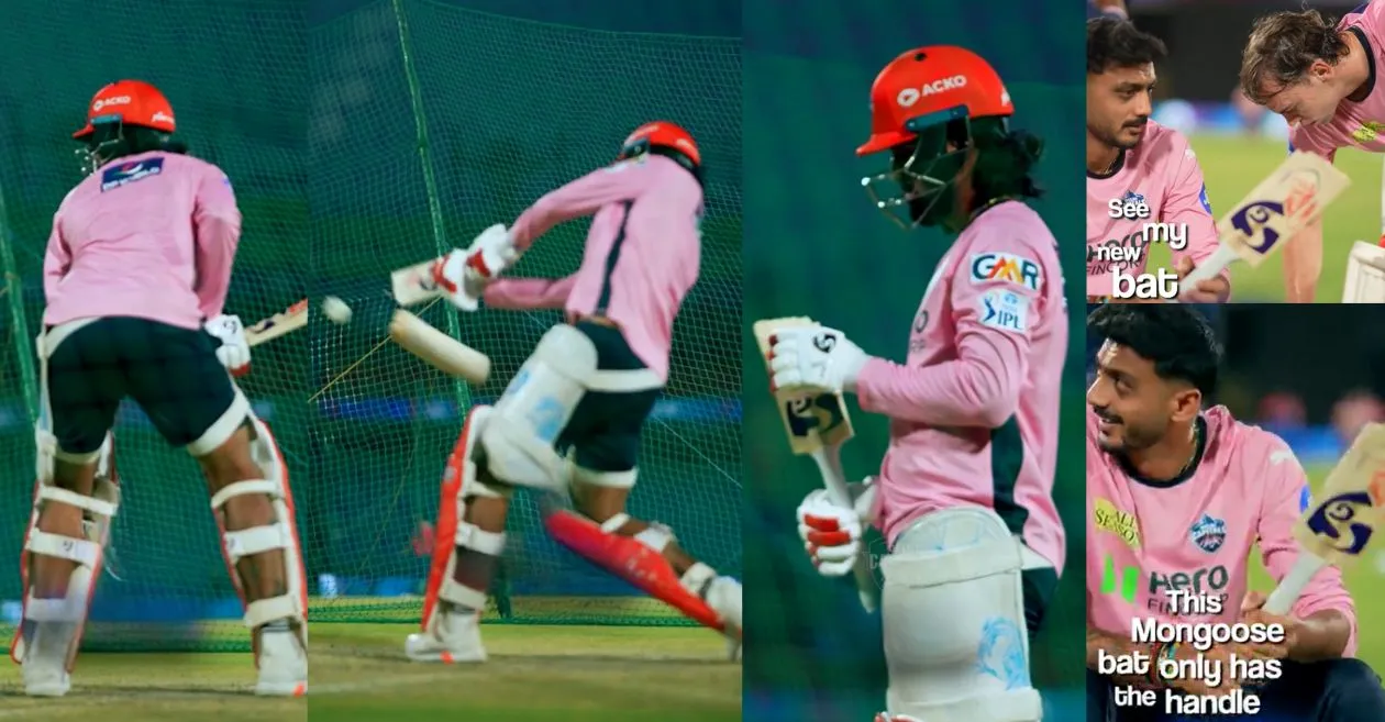 WATCH: Axar Patel’s hilarious commentary after KL Rahul breaks his willow during DC’s net session in IPL 2025