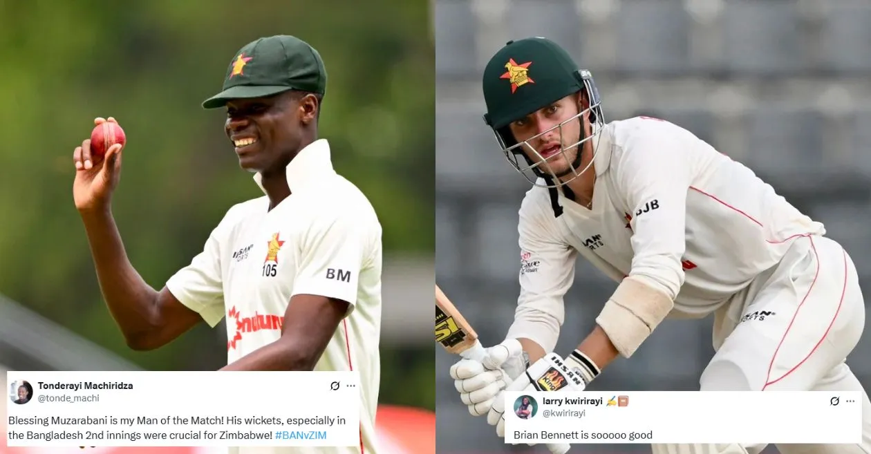 Twitter reactions: Blessing Muzarabani and Brian Bennett lead Zimbabwe to victory over Bangladesh in 1st Test