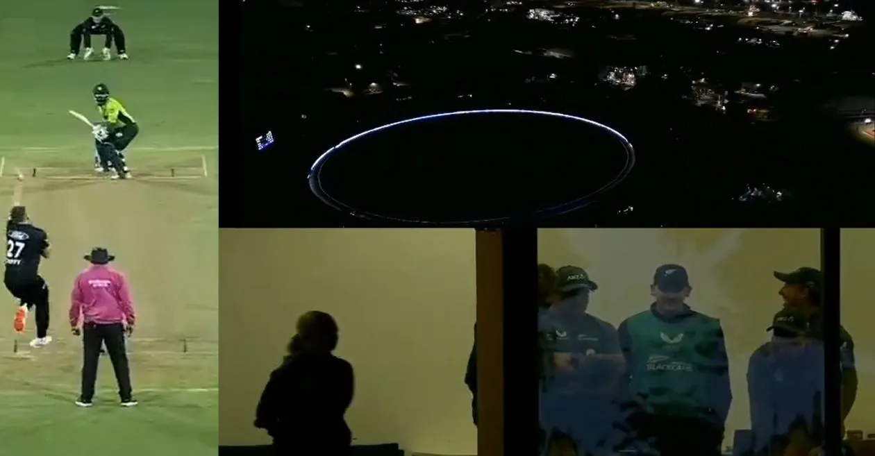 WATCH: Chaotic scenes at Bay Oval as lights go out during NZ vs PAK 3rd ODI
