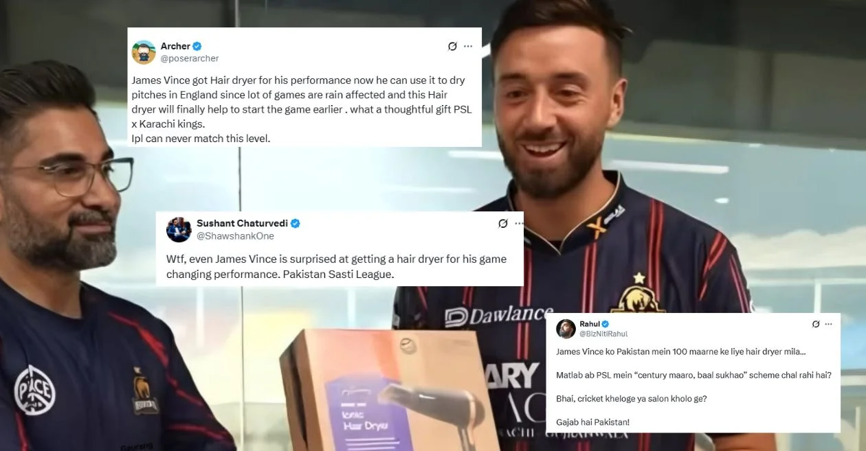 PSL 2025: Fans troll Karachi Kings after James Vince receives a hair dryer for his match-winning century