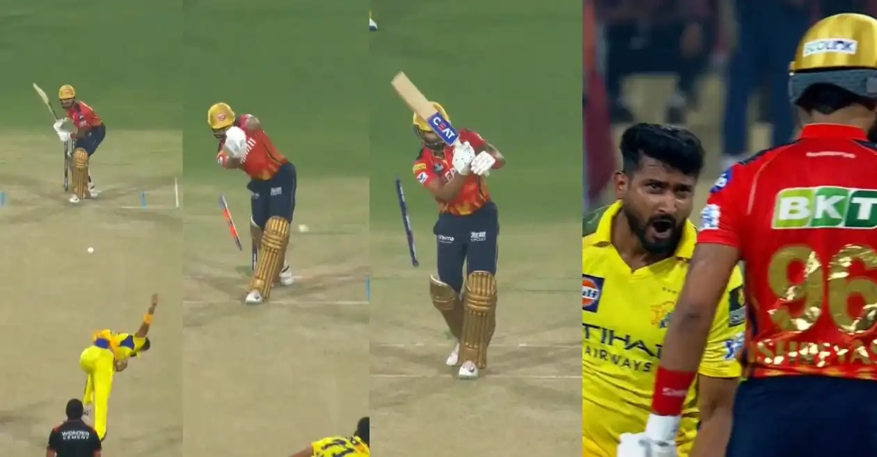 WATCH: Khaleel Ahmed sends Shreyas Iyer’s off-stump for a walk in PBKS vs CSK clash at IPL 2025