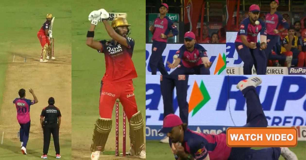 WATCH: Nitish Rana takes a sensational juggling catch to get rid of Devdutt Padikkal | RCB vs RR, IPL 2025