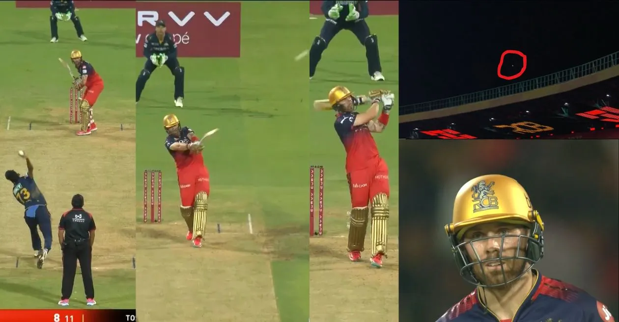 WATCH: Phil Salt sends Mohammed Siraj out of the stadium for colossal 105 meter six during RCB vs GT game at IPL 2025