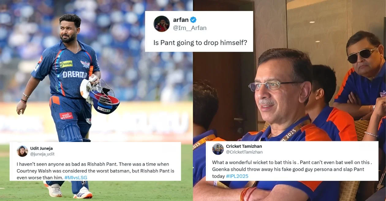 “Absolute garbage”: Fans show no mercy to Rishabh Pant as his batting form falls deeper into crisis | MI vs LSG, IPL 2025